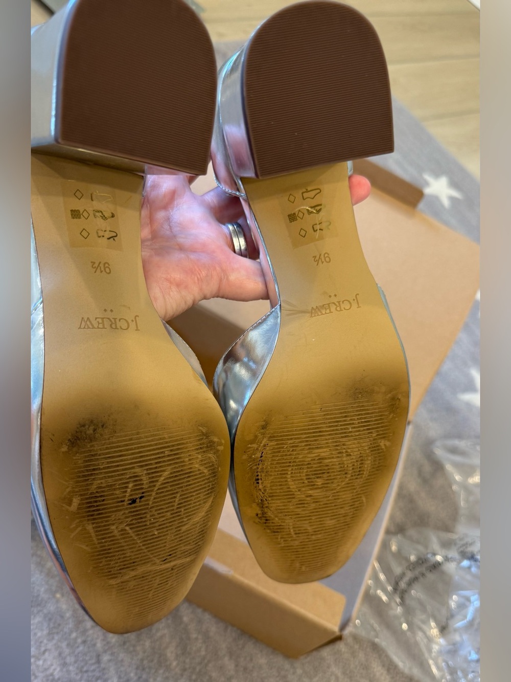 J CREW Ankle strap heels in Silver Mirror
Size 9.5 M - Picture 5 of 13